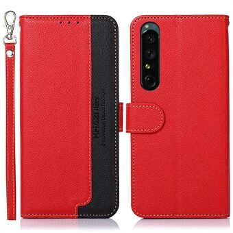 KHAZNEH Voor Sony Xperia 1 V Stand Portemonnee Telefoonhoes RFID Blokkerend PU-leer Litchi Textuur Smartphone Cover