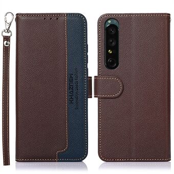 KHAZNEH Voor Sony Xperia 1 V Stand Portemonnee Telefoonhoes RFID Blokkerend PU-leer Litchi Textuur Smartphone Cover