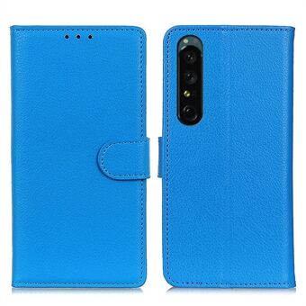 Voor Sony Xperia 1 V Litchi textuur telefoon portemonnee hoesje PU lederen Stand telefoonhoes