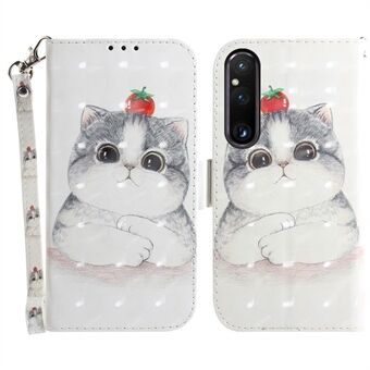 Portemonnee-telefoonhoesje voor Sony Xperia 1 V Schokbestendig hoesje PU-leer Folio Flip Cover met riem