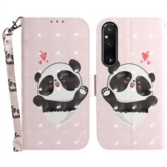 Portemonnee-telefoonhoesje voor Sony Xperia 1 V Schokbestendig hoesje PU-leer Folio Flip Cover met riem