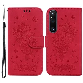 Telefoonhoesje met opdruk voor Sony Xperia 1 V, leren portemonnee met flip- Stand en valbestendige hoes