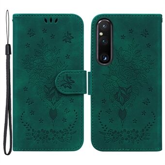 Telefoonhoesje met opdruk voor Sony Xperia 1 V, leren portemonnee met flip- Stand en valbestendige hoes