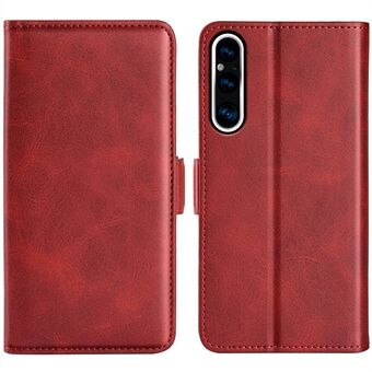 Voor Sony Xperia 1 V lederen Stand hoes met kalfstextuur mobiele telefoon portemonnee cover