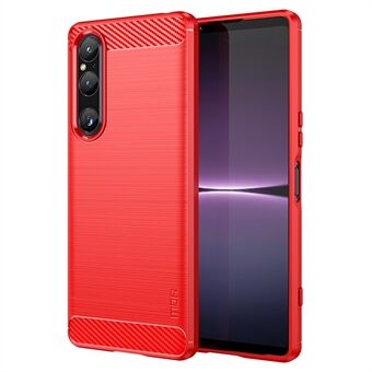 MOFI JK TPU Series-1 voor Sony Xperia 1 V Koolstofvezel geborsteld telefoonhoesje Zachte TPU telefoon achterkant