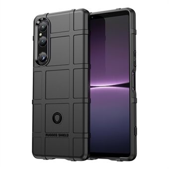 Voor Sony Xperia 1 V Zachte TPU-telefoonhoes Robuuste vierkante rastertextuur Antisliphoes