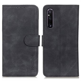 KHAZNEH Voor Sony Xperia 1 V Portemonnee Beschermende Telefoon Stand Cover Anti Scratch Retro Lederen Shell Case