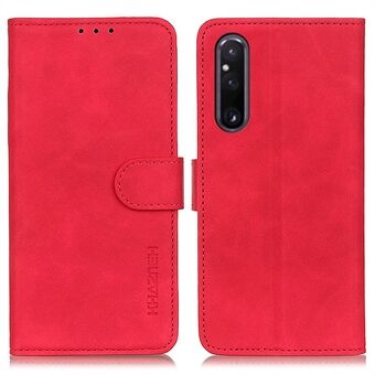 KHAZNEH Voor Sony Xperia 1 V Portemonnee Beschermende Telefoon Stand Cover Anti- Scratch Retro Lederen Shell Case