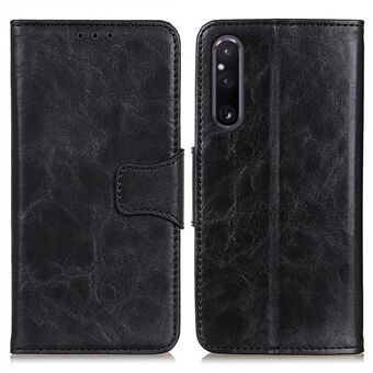 Voor Sony Xperia 1 V Split lederen telefoon portemonnee hoesje Crazy Horse textuur Stand mobiele telefoon cover