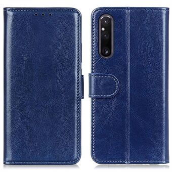 Voor Sony Xperia 1 V Telefoon Portemonnee Case Crazy Horse Textuur PU Lederen Mobiele Telefoon Stand Cover