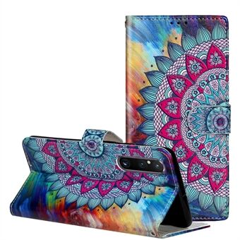 Voor Sony Xperia 1 V Flip Portemonnee Telefoonhoesje Patroondruk PU lederen Stand beschermhoes met riem