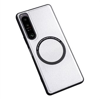 Voor Sony Xperia 1 V Magnetic Slim Case PU-leer PC TPU-telefoonhoes Compatibel met MagSafe