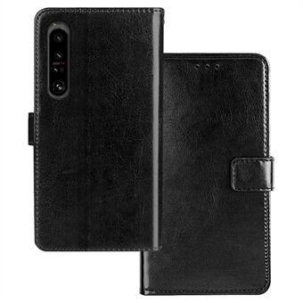 IDEWEI voor Sony Xperia 1 V PU lederen Stand Crazy Horse Texture Wallet Cover Phone Shell