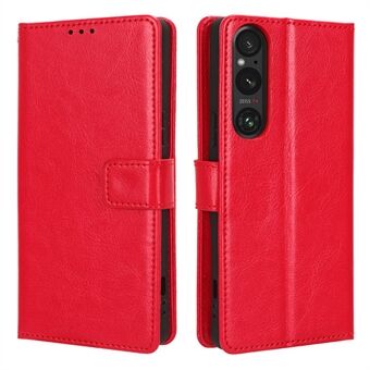 Schokbestendige hoes voor Sony Xperia 1 V Crazy Horse Texture PU lederen telefoon portemonnee Stand case