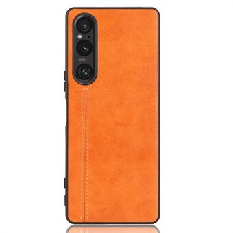 Voor Sony Xperia 1 V PU-leer gecoat TPU + pc-telefoonhoes Stiklijnen Anti-drop Cover