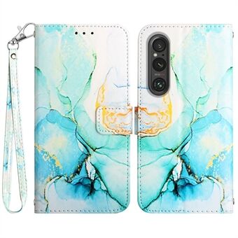 YB Pattern Printing Leather Series-5 voor Sony Xperia 1 V Leather Phone Case Marble Pattern Wallet Stand Cover