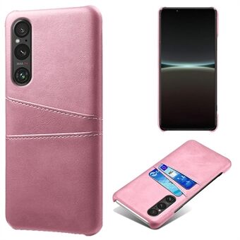 Dual Card Slots telefoonhoes voor Sony Xperia 1 V, anti- Scratch PU-leer gecoate pc-hoes