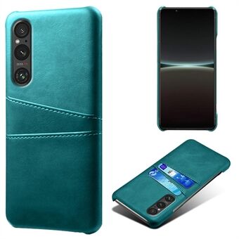 Dual Card Slots telefoonhoes voor Sony Xperia 1 V, anti- Scratch PU-leer gecoate pc-hoes