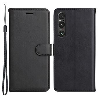 KT lederen serie-2 voor Sony Xperia 1 V schokbestendig PU-leer omhulsel effen kleur Stand telefoonhoes portemonnee