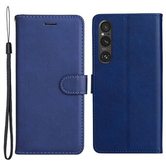 KT lederen serie-2 voor Sony Xperia 1 V schokbestendig PU-leer omhulsel effen kleur Stand telefoonhoes portemonnee