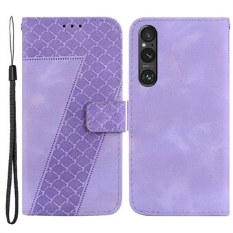 7-vormige bedrukte telefoonhoes voor Sony Xperia 1 V, PU-lederen Stand voor smartphones