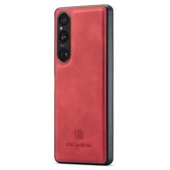 DG.MING Voor Sony Xperia 1 V Hoesje Anti-kras PU Leer+PC+TPU Telefoonhoes