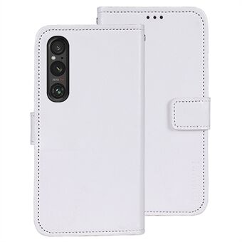 IDEWEI voor Sony Xperia 1 V hoesje, gemaakt van echt leer met een gekreukelde structuur en voorzien van een portemonnee functie en flip cover.