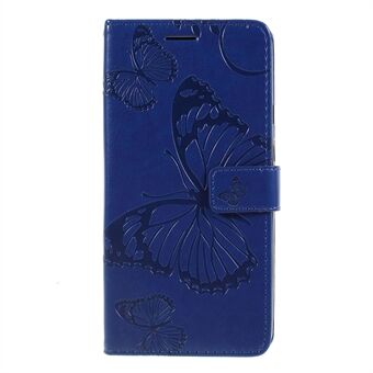 KT Imprinting Bloemenserie-2 Reliëfvlinder Leren Hoesje Portemonnee voor Google Pixel 3a