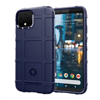 Anti-shock Vierkant Raster Textuur TPU Achterkant Hoesje voor Google Pixel 4