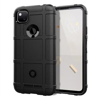 Robuuste Shield vierkante grid textuur TPU schokbestendige telefoonhoes voor Google Pixel 4A