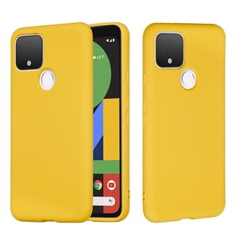 Voor de Google Pixel 4a 5G/Pixel 5XL schokbestendige anti-kras anti-stof vloeibare siliconen telefoonhoes telefoonhoesje.