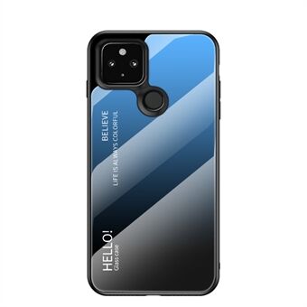 Zachte TPU rand + gradient gehard glazen telefoonhoesje voor Google Pixel 5