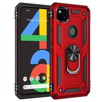 Hybride PC TPU-hoes voor Google Pixel 4a met ingebouwde standaard en pantserbescherming.