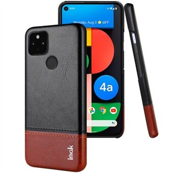 IMAK Ruiyi-serie voor Google Pixel 4a 5G PU lederen gecoate PC-hoes met schermbeschermer - Zwart / Bruin