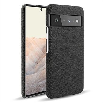 Voor de Google Pixel 6 Pro Doek Gecoate Harde PC Schokbestendige Antislip Telefoonhoes Anti-Vingerafdrukken Cover.