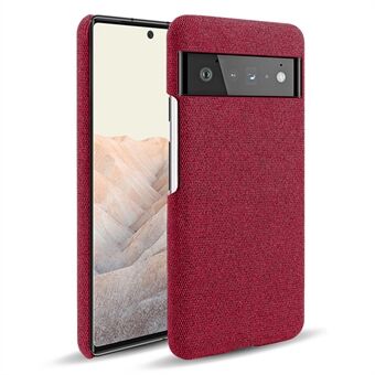 Voor de Google Pixel 6 Pro stoffen gecoate harde PC schokbestendige antislip telefoonhoes met anti-vingerafdrukken cover.