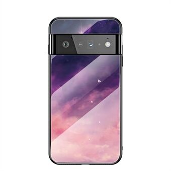 Valbestendige telefoonhoes met Starry Sky-patroon van gehard glas voor de Google Pixel 6 Pro.