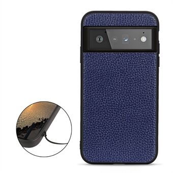 Echt leren bekleding met litchi textuur PC hoesje voor Google Pixel 6 Pro