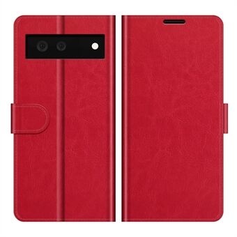 Folio Flip Crazy Horse textuur TPU Bumper Frame leren portemonnee hoesje met standaard voor Google Pixel 6.