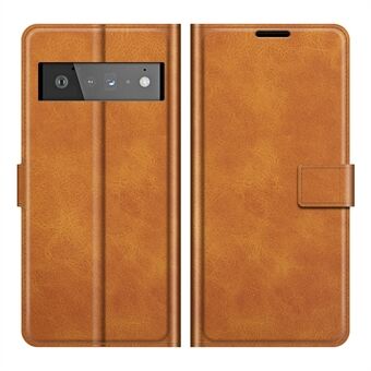 PU Lederen Flip Folio Stand Magnetische Sluiting Schokbestendige Portemonnee Hoesje voor Google Pixel 6 Pro.
