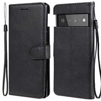 KT Leather Series-2 Volledig beschermende Anti-val Shell Puur Kleur Leren Hoesje voor Google Pixel 6.