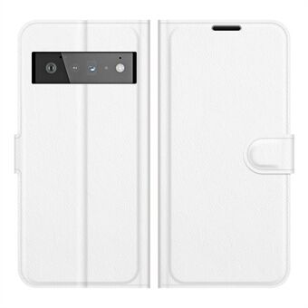 Litchi Textuur PU Leren Flip Stand Schokbestendige Telefoonhoes met Magnetische Sluiting voor Google Pixel 6 Pro, getest op valbestendigheid.