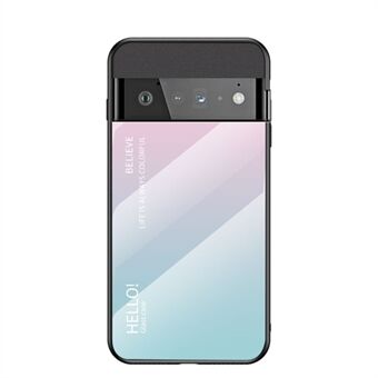 Gradient Gehard Glas Achterkant Krasbestendig Zachte TPU-rand Anti-Val Telefoonhoesje voor Google Pixel 6 Pro