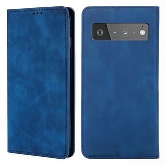 Kaartsloten ontwerp volledige bescherming magnetische auto-absorptie huidvriendelijke leren standaardhoes voor Google Pixel 6 Pro.