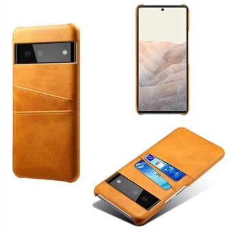 KSQ PU Leder + PC Combo Duurzame Anti-val Dubbele Achterkant Kaartsleuven Ontwerp Harde Telefoonhoes voor Google Pixel 6