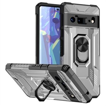 Robuuste SHIELD Pantser Anti-val Anti-kras PC+TPU Hybride Hoes met Vouwbare Standaard voor Google Pixel 6 Pro