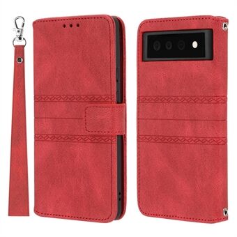 Krasbestendige Stand PU Leather en TPU Geprint Patroon Portemonnee Telefoonhoesje voor Google Pixel 6 Pro
