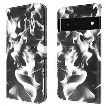 Folio Fog Patroonafdruk Telefoonhoes Stijlvolle PU Leren Magneetsluiting Flip Portemonnee Hoesje voor Google Pixel 6