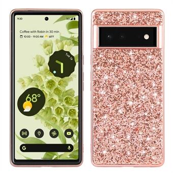 Glitter Sequins Electroplating Frame Zachte TPU + Harde PC Goed-beschermende Telefoonhoes Cover voor Google Pixel 6