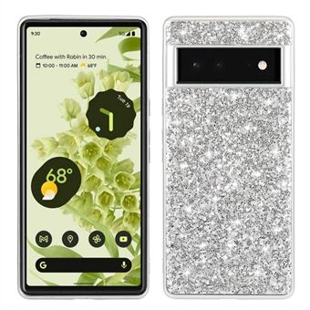 Glitter Elektroplating TPU Bumper + Hard PC Achterpaneel Hybrid Telefoonhoesje voor Google Pixel 6 Pro